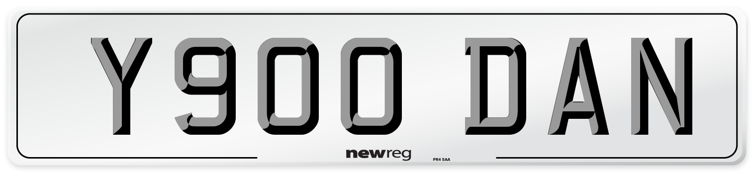Y900 DAN Number Plate from New Reg